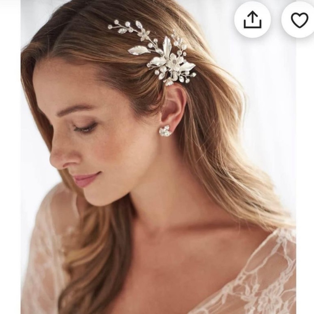 Wedding silver hair clip accessory